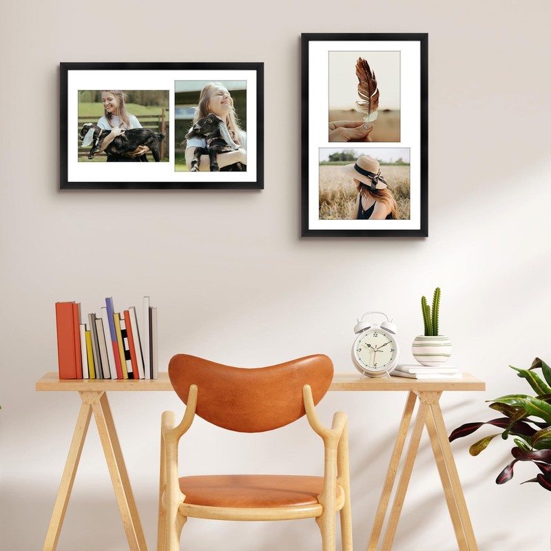 Golden State Art, 8x10 Collage Picture Frame - Solid Wood with Tempered Glass... gallery