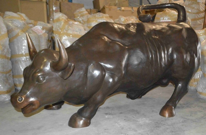 Wall Street Bull - Giant Bronze Statue - Size: 30"L x 82"W x 47"H. gallery