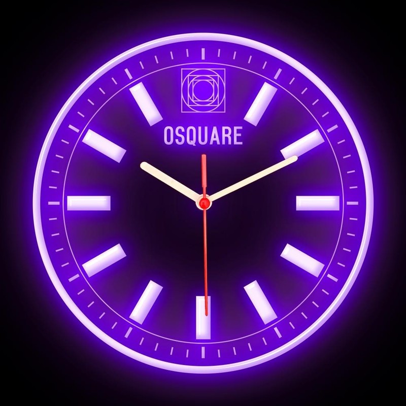 OSQUARE North European Minimalism Interior Design Home Decor Wall Neon Clock 10" gallery