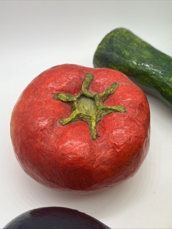 Lot Of 6 Paper Mache Fruits Vegetables Lifesize Decor Props Folk Art Movie Play gallery
