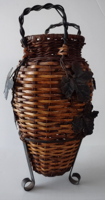 Basket Metal Wicker Weaved Standing Baldwin Forged In America Ivy Leaves gallery