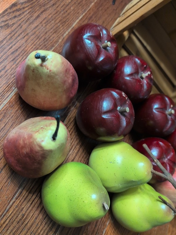 Artificial Fruit Apples and Pears W/Crate gallery