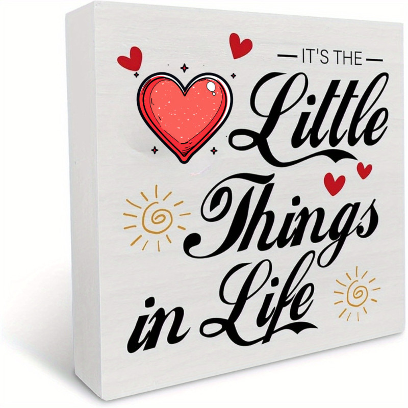 2D 1P “Love in Life” Wooden Box Sign for Valentine’s Mother’s Father’s Decor 5×5