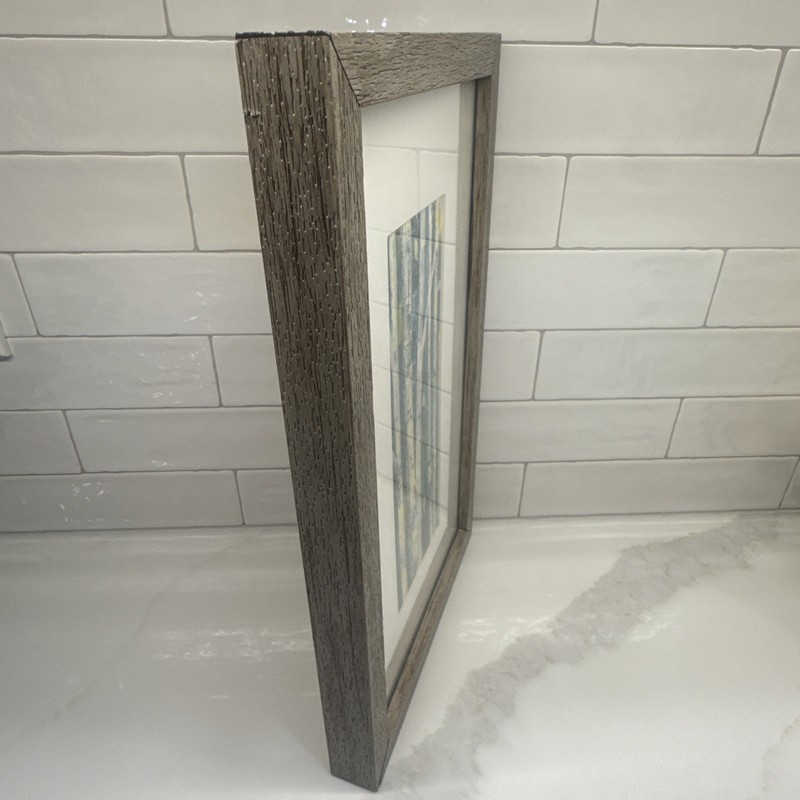 Blue Green Birch Tree Wall Art Julia Purinton Birches In Spring Panel 1 Framed gallery