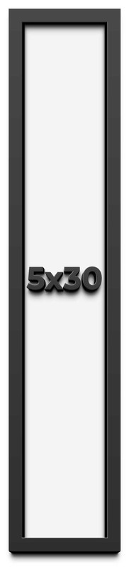 5×30 In Shadow Box Frame Black | 1 inches Deep Real Wood Contemporary Shadowbox