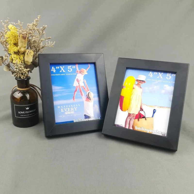 4x5 Picture Frame Black - 5x4 Wooden Photo Frame - Made of Real Wood with Ple... gallery