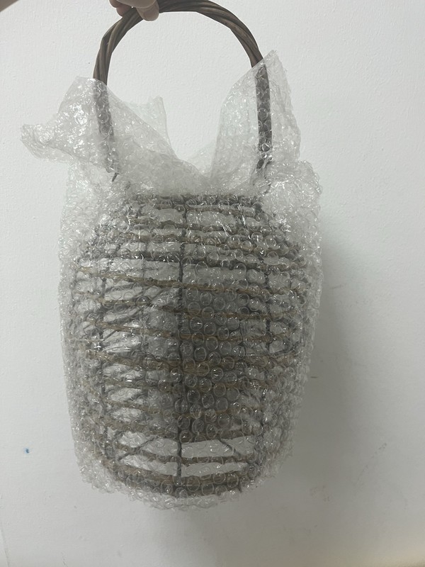 Large Vintage Wicker Rattan LANTERN candle holder Indoor Outdoor Hurricane gallery