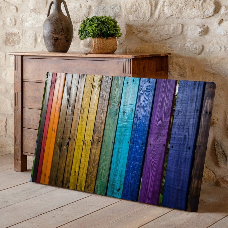 Create A Vibrant Vertical Composition Featuring An Array Of Wooden Wall Art gallery