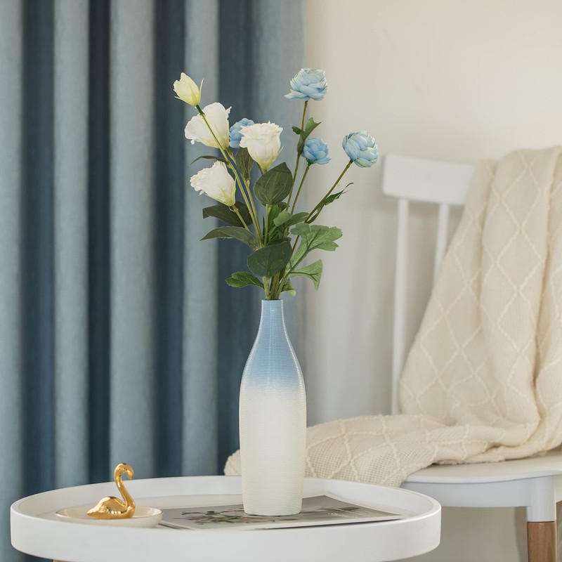 Modern Decorative Ceramic Table Vase Ripped Design Bottle Shape Flower Holder... gallery