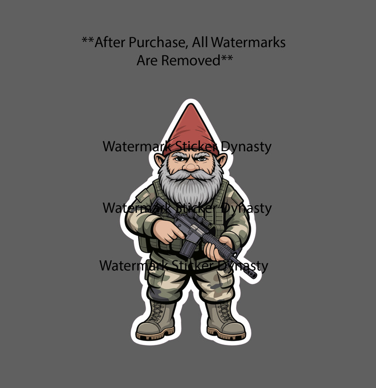 Tactical Gnome Sticker Waterproof Decal War Military AR-15 Soldier Gift NEW