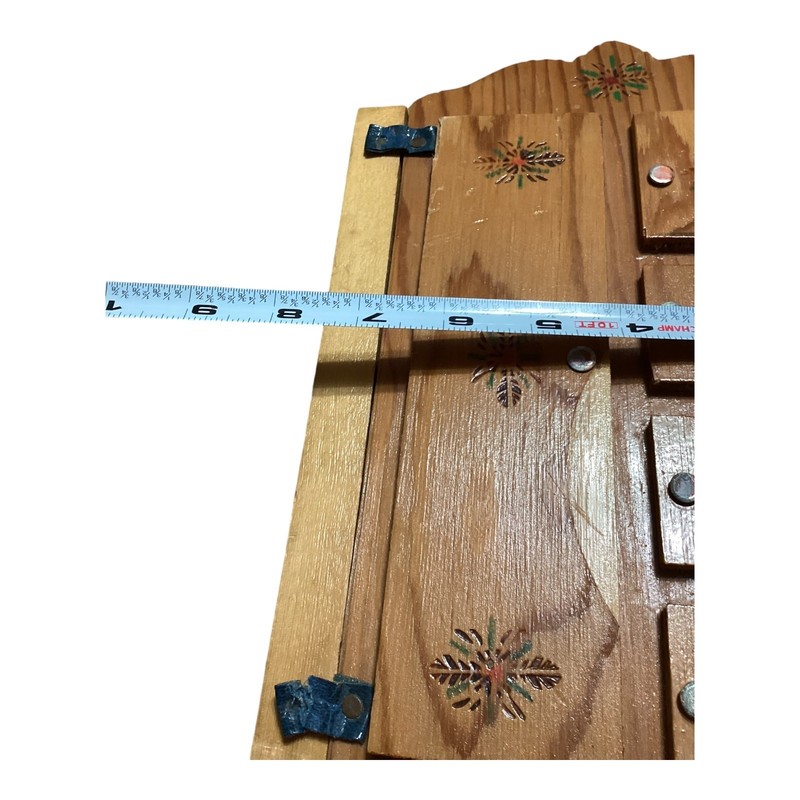 Vintage Handmade Wood Cabinet Jewelry Box Trinket Handpainted Floral Accents gallery