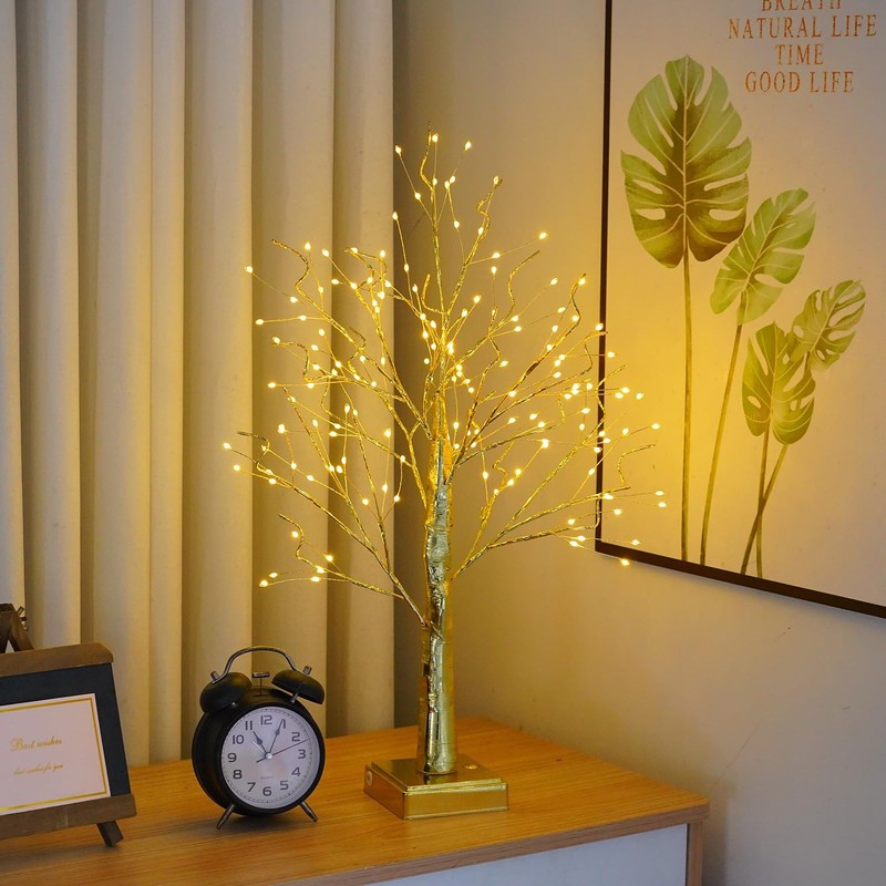 144 Artificial Tree Lamp with Timer, DIY Birch Tree with Lights, Lighted up T…