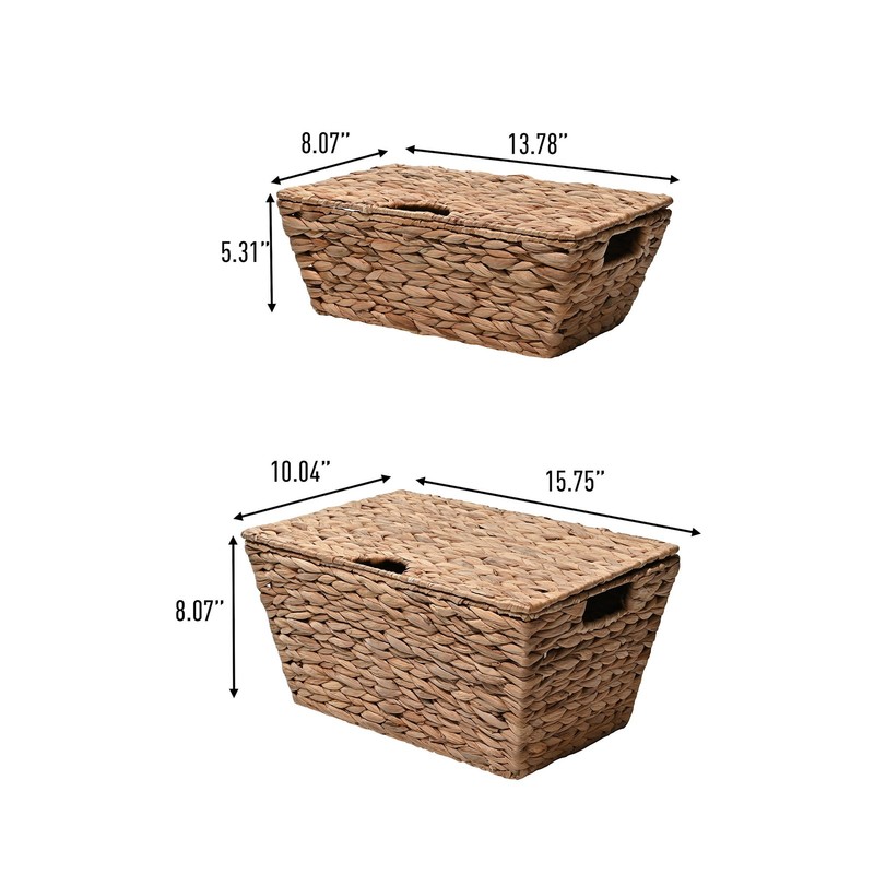 happimess BSK2007-2SET Wilder 15-3/4"W Metal and Water Hyacinth - Brown gallery