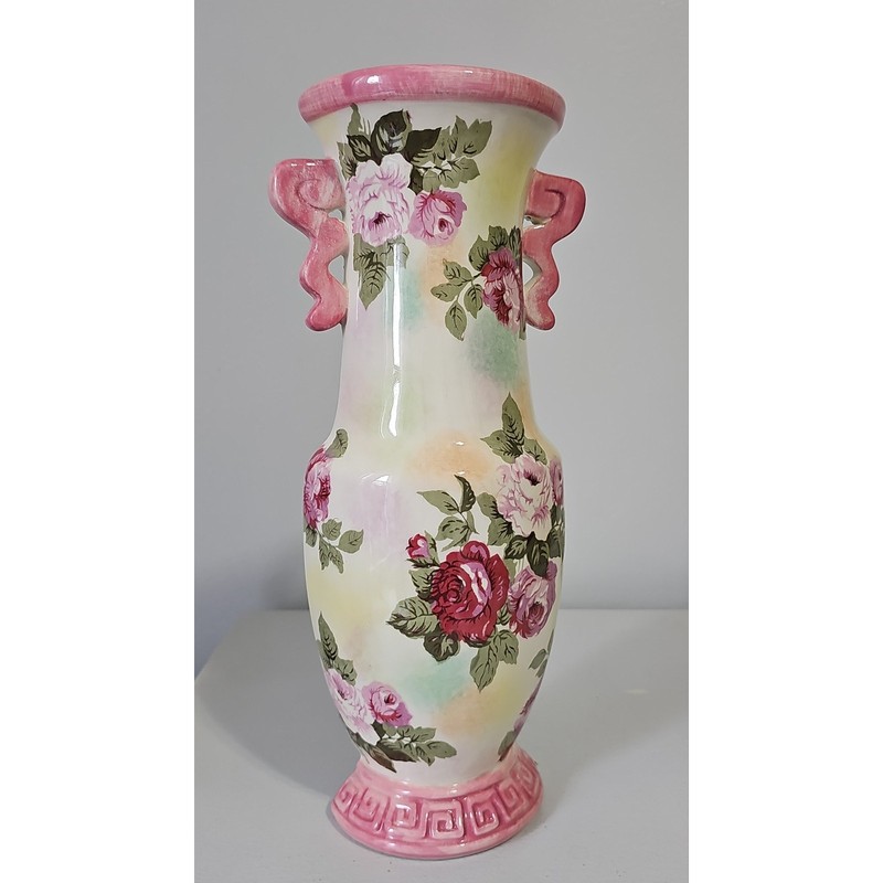 Ceramic Wall Pocket Hanging Bud Vase Floral French Country Shabby Chic Coquette