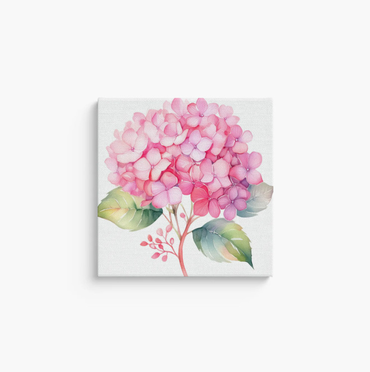 Canvas Art Floral Watercolor Painting Print 8×8″ to 20×20″ Unique