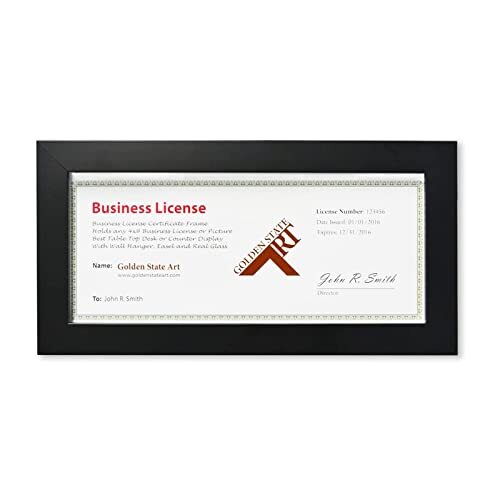 Wood Frame for Business License Certificate with Mat or Without Mat & Table-top