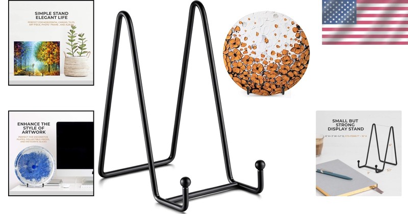 Set of 2 Sturdy 6-Inch Display Stands for Plates & Pictures - Elegant Design gallery