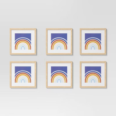 (Set of 6) 11″ x 11″ Matted to 8″ x 8″ Frame