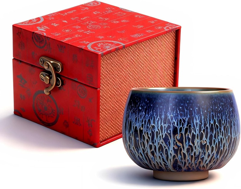 Tenmokus Tea Cup, Blue Starry Sky Glaze Jianzhan Ceric Tea Cup, Unique