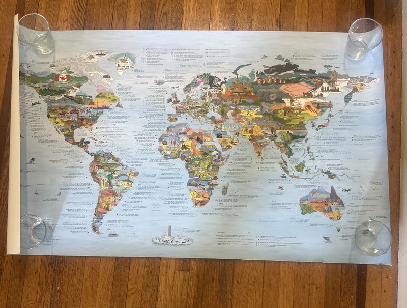 Awesome Maps Bucket List Map Re-Writable High Gloss Travel Wall Poster Open Box gallery