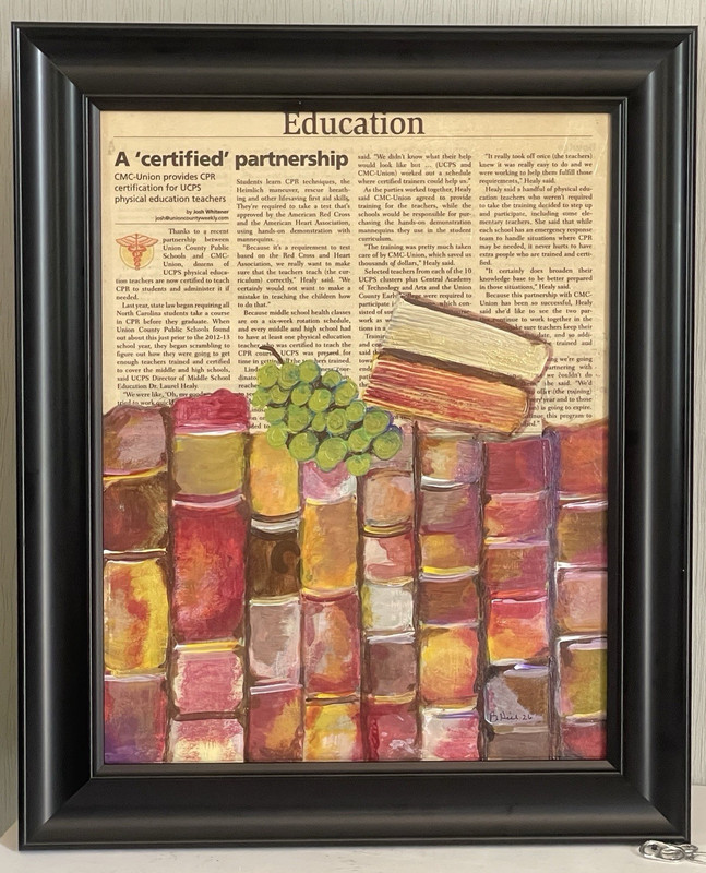 Unframed 11×14 mixed media Painting by B Hill called “Education”. Free shipping.