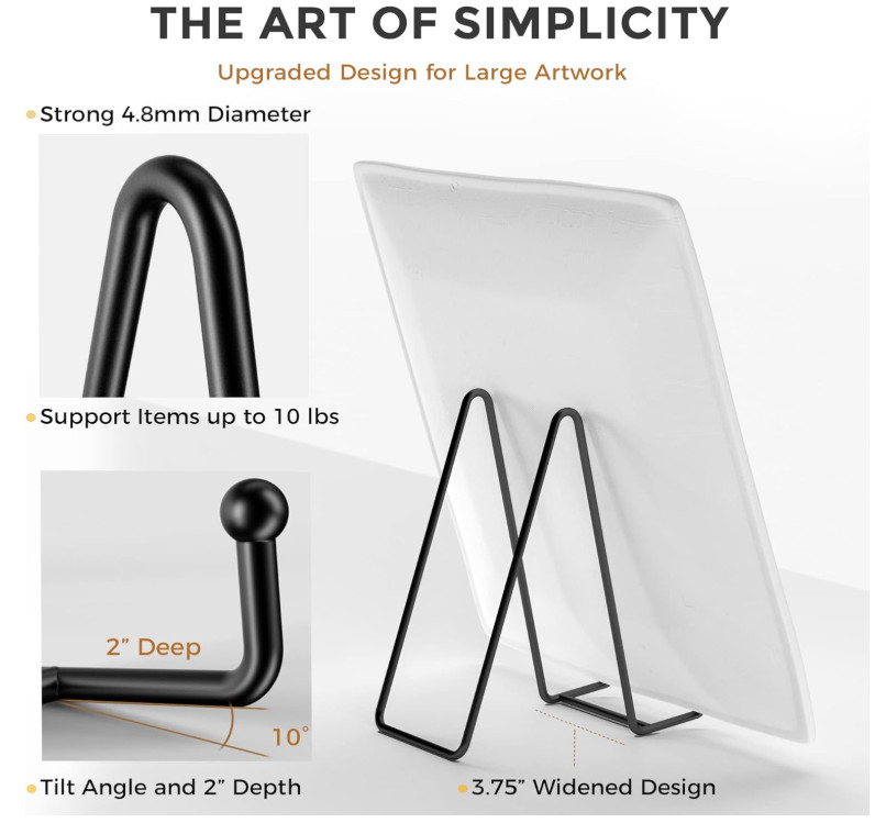 TR-LIFE Plate Stands/Holder for Display, 8 Inch, Large, Metal 8 Black gallery