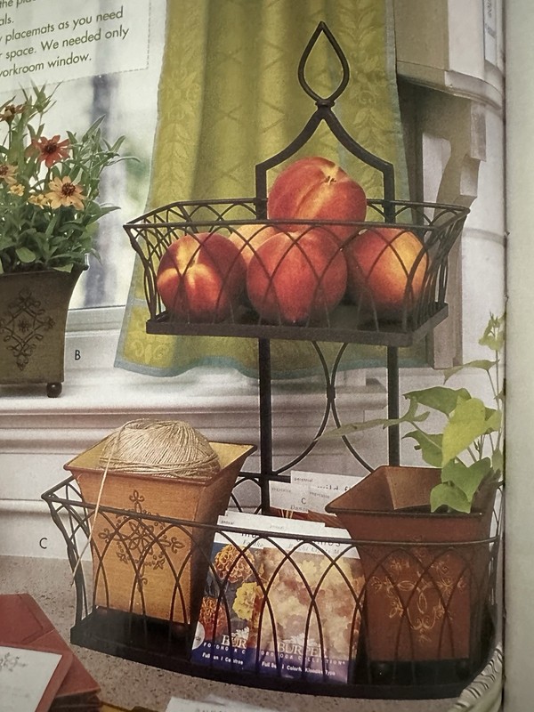 Southern Living At Home Farmhouse Tiered Basket NWOB HTF RARE