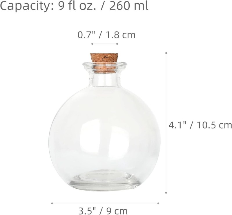 Decorative Glass Bottles with Cork Sper (9 fl oz. Pot gallery