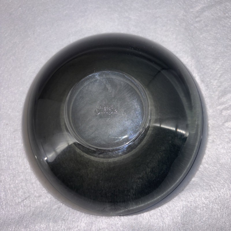 Orrefors Sweden Smokey Quartz Mingle Duo Glass Bowl By Lena Bergstrom 7 Inch EUC gallery