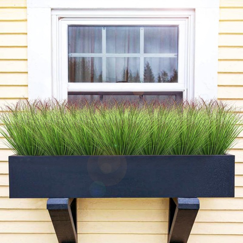 10 Bundles Fake Grass Plants Artificial Plants Outdoor Faux Plants Tall Shrub... gallery