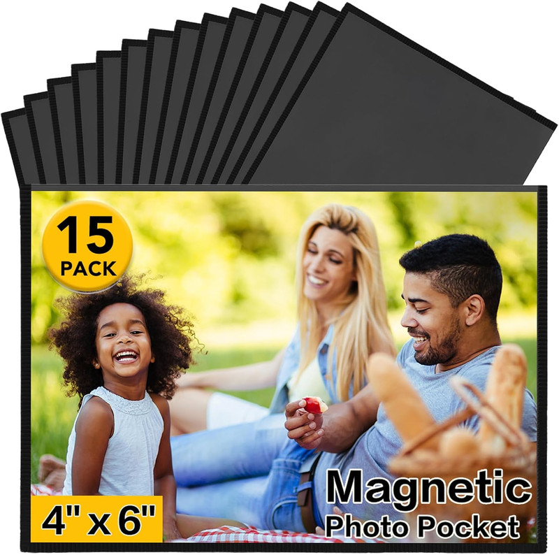 15 Pack Magnetic Picture Frame, 4 X 6 Inches Fridge Magnetic Photo Frames, Magne