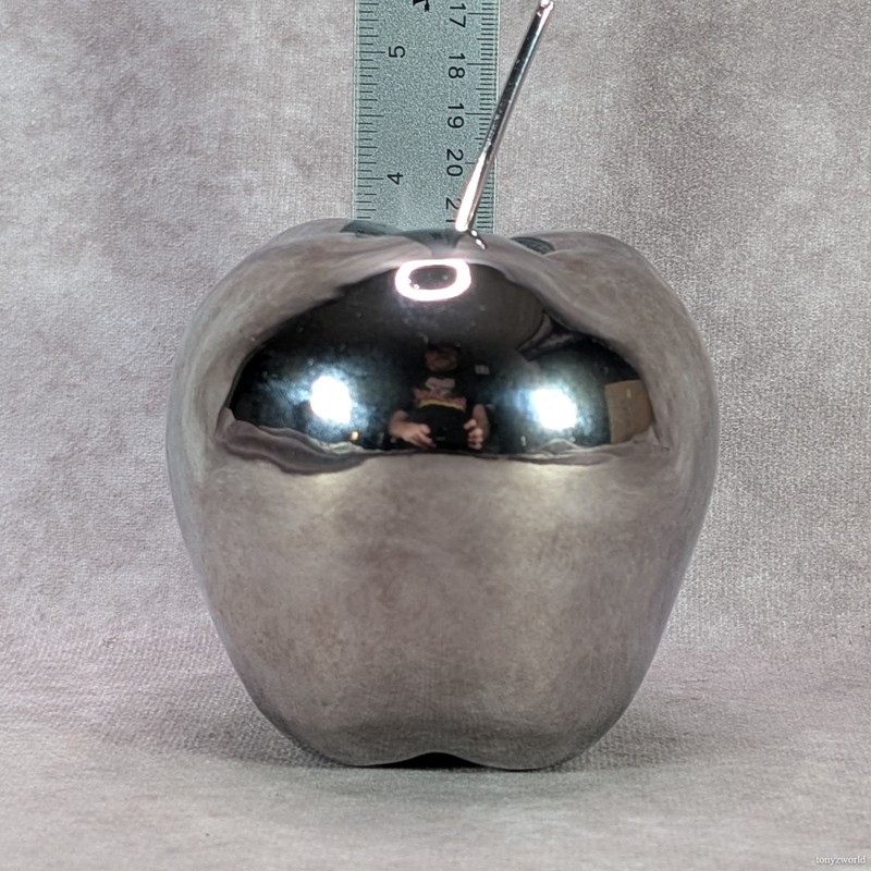 Metal Apple Sculpture Art Statue Modern Ornament Kitchen Decor Non-Magnetic gallery
