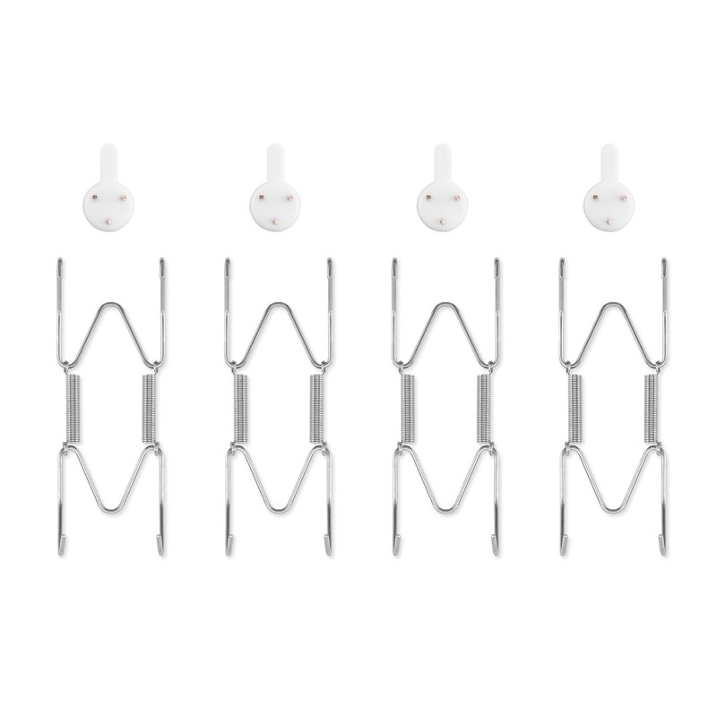 4 PCS Silver Plate Hangers Wall Invisible Wire Holder Fits 4/5 Inch Dish