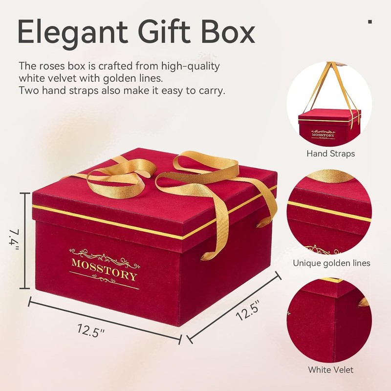 Mosstory Forever Flowers 49-Piece Preserved Roses in a Box Gifts gallery