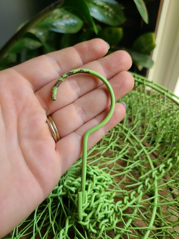 Vintage Large Bright Green 3 Tier Wire Hanging Fruit Basket Holder Decor Shabby gallery