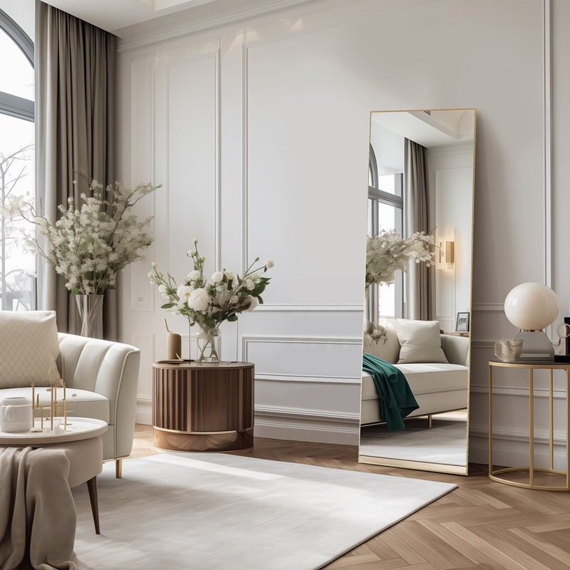 Full Length Mirror Rectangular Full Body Floor Mirror Standing Hanging Leaning gallery