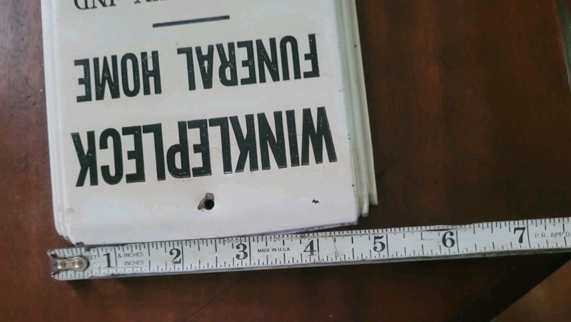 Antique Vtg. Funeral Home/Ambulance Service Advertising Thermometer Sign, Metal gallery