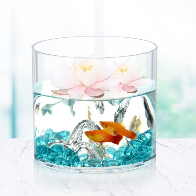 Clear Vase Set of 3 Polycarbonate 6 Inch Wide Mouth Break Resistant Wedding D... gallery