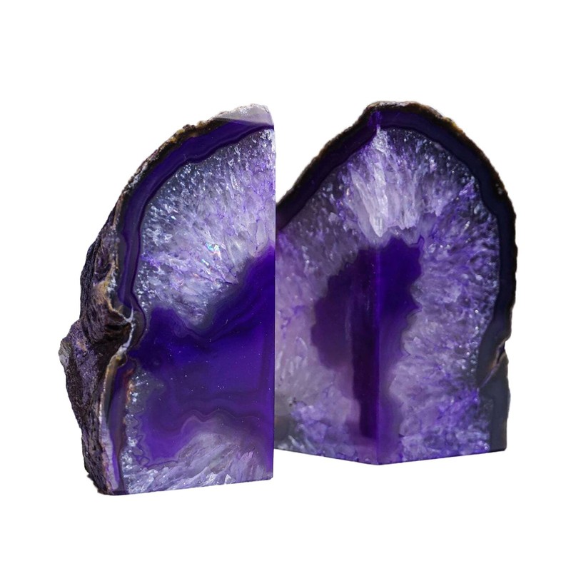 Amoystone Purple Agate Bookends Minimalist Book Holder For Heavy Books Book gallery