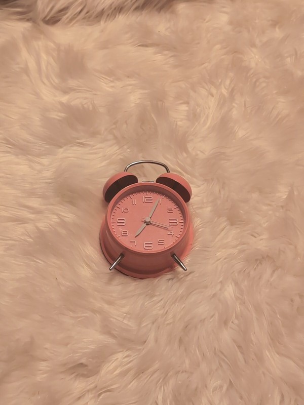 ATOMIC RADIO CONTROLLED TWIN MECHANICAL BELL ALARM CLOCK PINK gallery