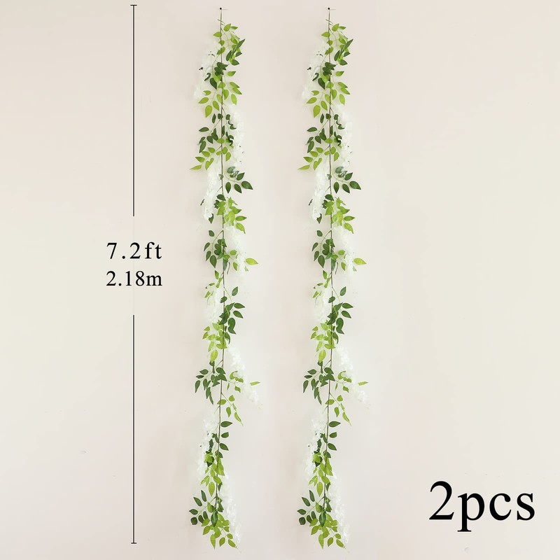 Wisteria Artificial Flowers Garland 2Pcs Total 14.4ft Silk Faux Vine Kit Hanging gallery