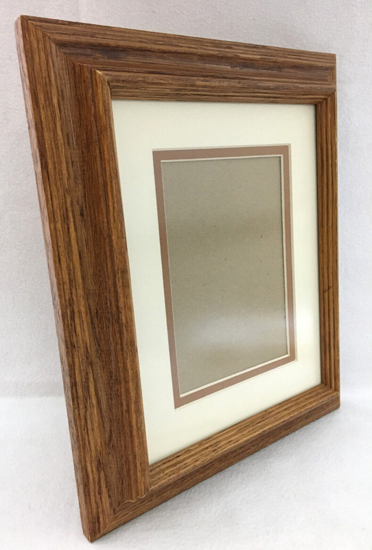Picture Frame 11" X 13" Solid Oak Double Mat Antireflective Glass 5"X7" Photo gallery