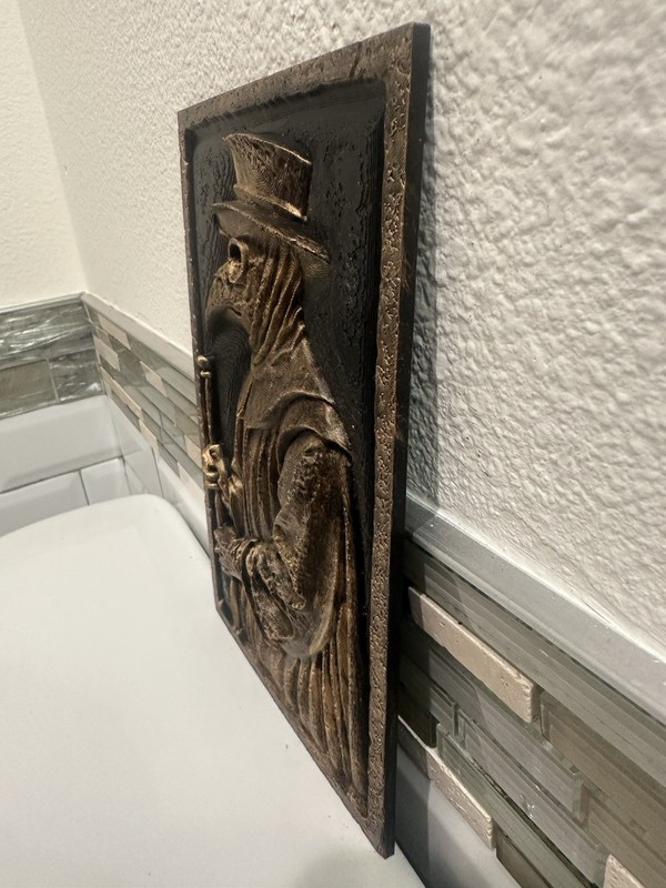 Hand Painted Plague Doctor 10” X 6” Home Decor Wall Art Plaque Halloween gallery