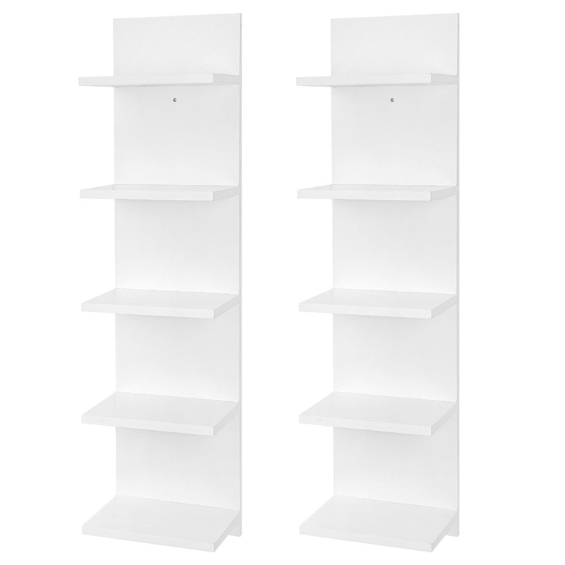 5 Tier Wall Shelf Unit,Vertical Column Shelf Floating Storage Home Decor Orga…