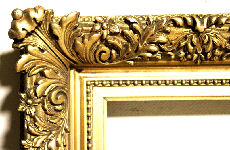 SUPERB ANTIQUE FITS 9 x 13″ FRENCH BAROQUE PICTURE FRAME VICTORIAN WOOD DEEP