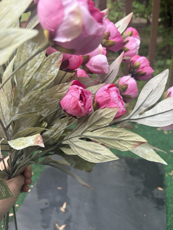 Lot of 6 Dried Pink Peony Stem by Ashland Michaels Faux Floral 27” New gallery