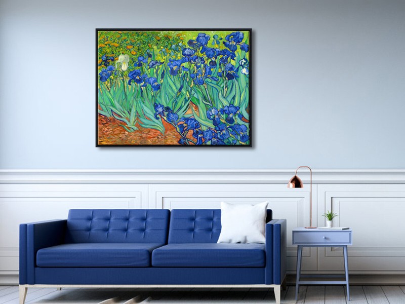 Irises by Van Gogh Fine Art Painting Reproduction Canvas Print Picture Framed gallery
