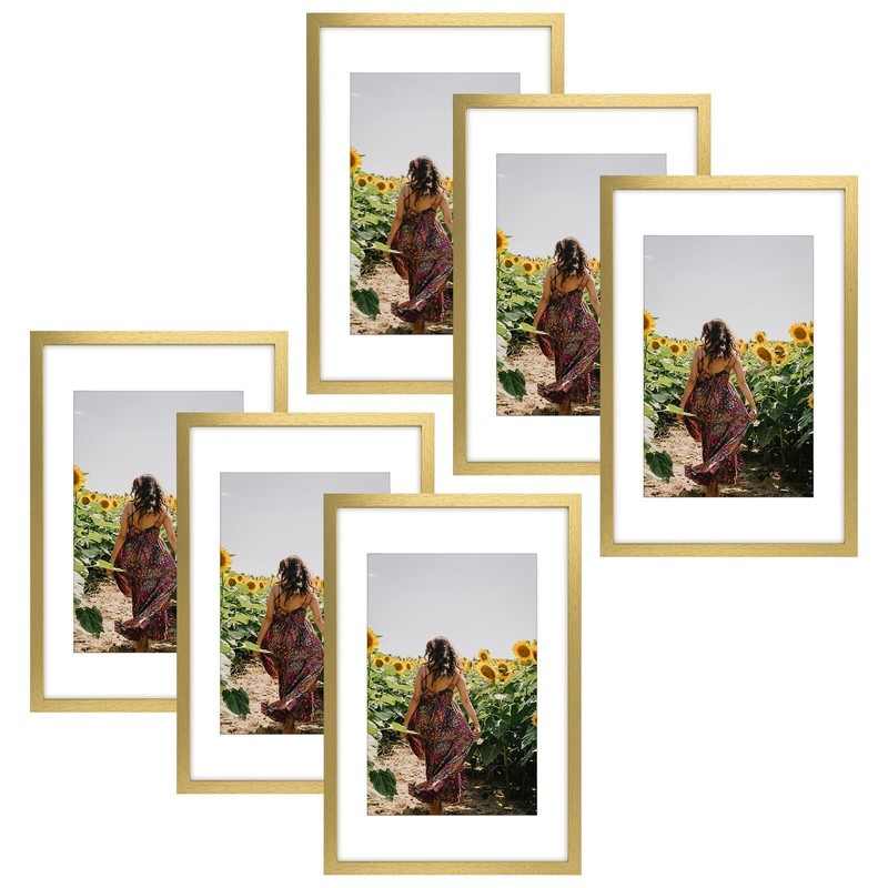 6 Pack 16×24 Gold Poster Frame for 12×18 Photo Glass Wall Mount Wide Molding