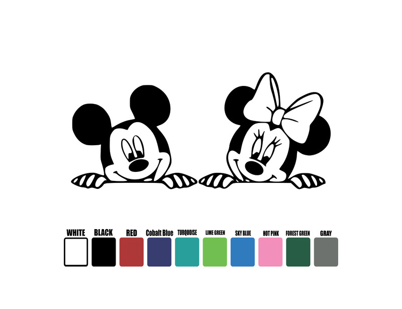 Minnie and Mickey Mouse Kissing Decal Sticker Car Truck Laptop Tumbler Window gallery
