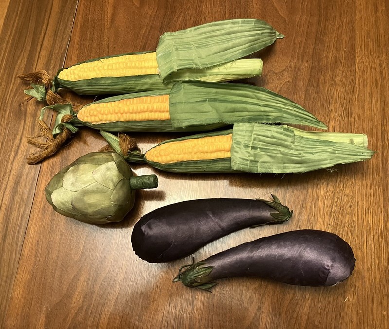 HARVEST Lot 24 Paper Mache/Cloth Fruits Veggies Decor Props Folk Art Lifelike gallery
